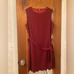 Red dress with waist belt ($8 cash only)